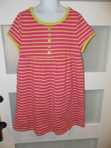 J Khaki Pink / Green Striped Short Sleeve Dress Size L Girl&#39;s NEW - £16.00 GBP