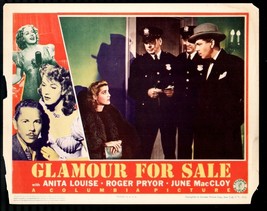 Glamour for Sale 11&quot;x14&quot; Lobby Card Anita Louise Roger Pryor - £29.92 GBP