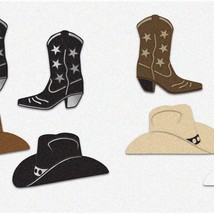 Wild West Party Cut Outs - Cowboy Hat &amp; Boot Silhouette Decorations - $43.55