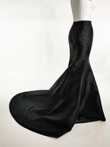 BLACK Taffeta Mermaid Skirt Outfit Women Custom Plus Size Mermaid Maxi Skirt image 8