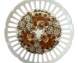 Vintage Polish Pierced Ceramic Plate – Hand Painted Floral – 9.5&quot; – Mid-... - $31.50