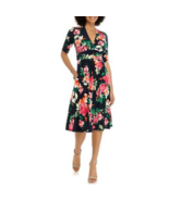 NEW VINCE CAMUTO BLUE PINK FLORAL FLARE MIDI DRESS SIZE 14 $148 - £54.06 GBP