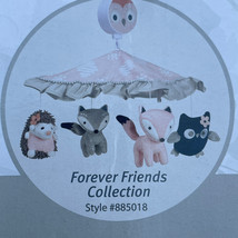 Lambs &amp; Ivy Forever Friends Pink/Gray Woodland Owl/Fox Musical Baby Crib... - $38.77