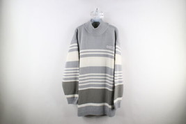 Vintage Southpole Mens XL Baggy Fit Spell Out Striped Mock Neck Knit Sweater - £52.03 GBP