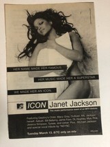 Janet Jackson MTV Icon Print Ad Vintage TPA4 - £4.67 GBP