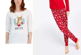 Family Pajamas Womens Mama Deer Mix It Family Pajama Set, Size Medium - £24.50 GBP