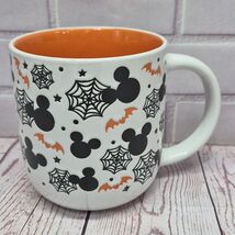 Disney Mickey Mouse 16oz Bats Spider Webs Halloween Ceramic Mug, New - $14.20