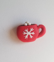 Handmade Clay Snowflake Hot Cocoa Mug Magnet - €5,20 EUR