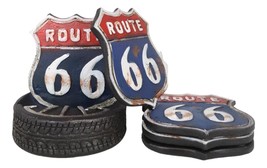 Vintage Classic Road Trip Iconic Route 66 Highway Sign Truck Tire Coaste... - $26.99
