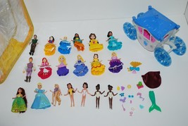 Huge Lot Polly Pocket Disney Princess Dolls &amp; Coach Carriage-+ More - £35.97 GBP