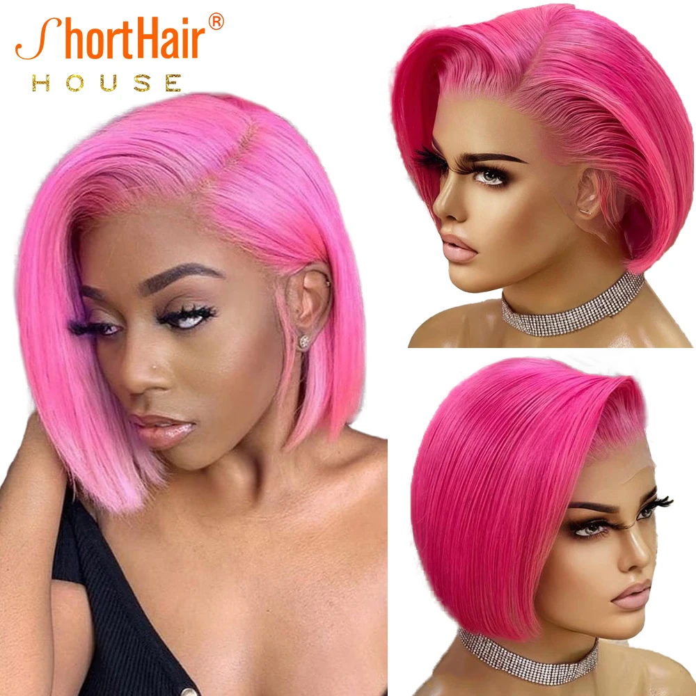Pixie Cut Wig Human Hair Bob Wigs 613 Lace Frontal Wigs For Women Prepluck - £55.20 GBP+