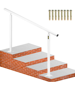 VEVOR Aluminum Stair Railing Kit for Outdoor, 5 ft Handrails 0-5 Steps, White - $74.99