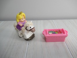 Fisher Price Rapunzel Little People Disney Princess Klip Klop Horse food pink - £3.89 GBP