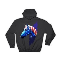 Horse USA American Colors : Gift Hoodie United States Flag Animal Patriotic Holi - £28.76 GBP
