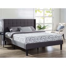 Queen Size Grey Wingback Upholstered Platform Bed - $926.76 CAD