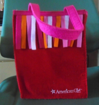 American Girl 10&quot; x 8&quot; Red Felt Fringed Bath &amp; Body Tote Carry Bag Bag - £10.27 GBP