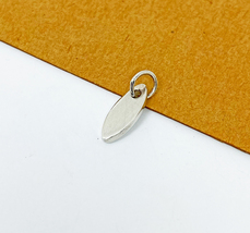 Minimalist Solid Oval Charm 925 Sterling Silver, Handmade Unisex Jewelry... - $34.00