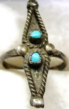 sz 6 Vintage Sterling Silver 925 Ring Handmade Turquoise Southwestern Tr... - £38.76 GBP