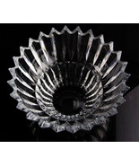 Unusual shape HEAVY Cut GLass BIG Ribbed Bowl - 24% crystal made in the ... - $165.00