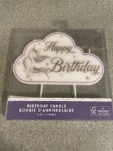 Happy Birthday Unicorn Cake Topper Candle 3 Wick Large Cloud Fairy Tale NEW - $9.82