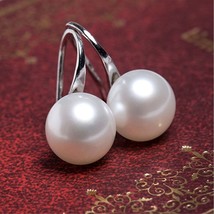Silver Vintage Waterdrop White Stone Metal Carved Leaf Long Earrings for Women - £7.32 GBP