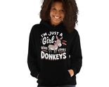 I&#39;m Just A Girl Who Loves Donkeys Unisex Hoodie. Donkey Lovers Girl Wome... - $35.63+