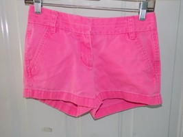 J.CREW Flat Front CHINOS Broken-in Shorts Hot Pink SIZE 00 WOMEN&#39;S EUC - £11.98 GBP