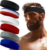 Sweatbands Sports Headband for Men &amp; Women - Terry Cloth Moisture-Wicking Sports - £22.14 GBP