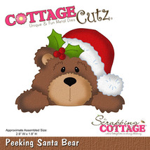 Peeking Santa Bear Cottage Cutz Die. Card Making. Scrapbooking CLEARANCE - £9.42 GBP
