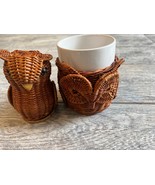 Avon Wicker Owl Mug Planter Planter Holder + Basket Vintage NWOT Rattan ... - $32.79 CAD