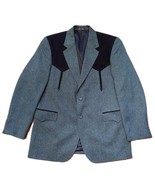 Circle S Western Texas Blazer Jacket Sport Coat Mens Grey Black Cowboy 42R - $855.11 MXN