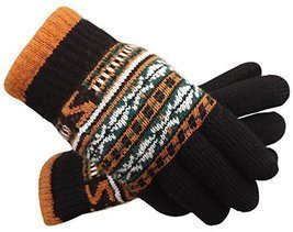 Black Autumn And Winter Men Thickening Warm Knitted Wool Fluff Gloves - $19.44