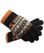 Black Autumn And Winter Men Thickening Warm Knitted Wool Fluff Gloves - $19.44