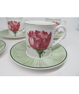 Villeroy And Boch Flora &quot;Wild Rose&quot; Set Of 4  Breakfast Cups With Saucer... - £150.56 GBP