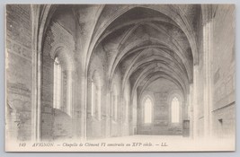 Avignon France Chapelle Clement VI 14th Century Interior View Vintage Postcard - £10.85 GBP