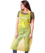500 Pack Yellow Disposable Plastic Aprons 28 x 46&quot; Waterproof PE 1.0 mil - £92.73 GBP