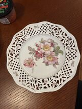 SCHUMANN ARZBERG GERMANY FLORAL Reticulated PLATE Rosedale Vintage 11” - $21.00