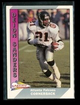 Vintage 1991 Pacific Football Trading Card #1 Deion Sanders Atlanta Falcons - £3.84 GBP