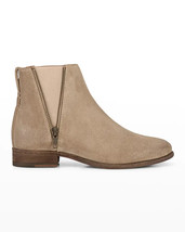 New Womens Carly Zip Chelsea 7.5 Frye Suede Leather Boots Short Ankle Ash Tan - £317.52 GBP