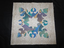 Handmade APPLIQUED HAWAIIAN BLUES STAR CENTER Cotton PILLOW TOP - 18&quot; x ... - $14.85