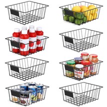 8 Pack Wire Storage Baskets For Organizing With Removable Tags, Pantry Organizat - £39.26 GBP