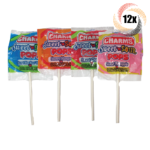 12x Pops Charms Sweet 'N Sour Assorted Flavor Flat Pops Lollipops | .65oz - £8.12 GBP