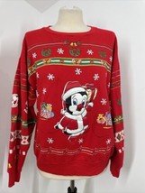 Vtg Mayfair M Red Puff Bird Christmas Gift Sweatshirt Ugly Sweater - £22.41 GBP