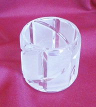Crystal Bud Vase Clear Frosted Cut Art Glass Heavy 24% Lead Crystal USA - £7.85 GBP
