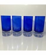 LOT OF 4 Block Stockholm Cobalt Crystal Highball Glasses Controlled Bubb... - $135.52 CAD