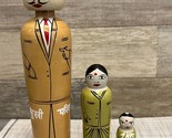 Hindi Happy Family Nesting Dolls India Bobblehead Man Woman 2 Kids - $21.28