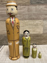 Hindi Happy Family Nesting Dolls India Bobblehead Man Woman 2 Kids - £16.73 GBP