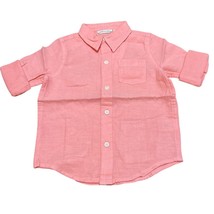 Janie and Jack Roll-Cuff Shirt Light Tangerine Size 18-24 months New wit... - $17.82
