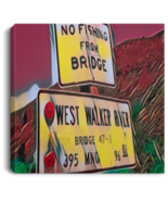 Canvas Print &quot;No Fishing&quot; (Red theme) - $39.59