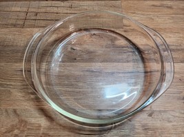 Pyrex 221 8.5 Inch Clear Deep Dish Pie Plate With Handles USA - £10.35 GBP